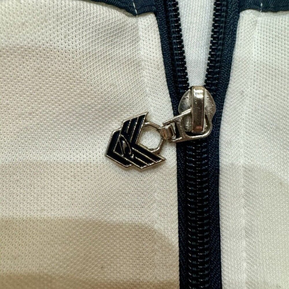 VTG O'Neill Mens Size L White Blue Green Long Sleeve Full Zip Mock Neck Jacket - Picture 5 of 7